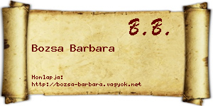 Bozsa Barbara névjegykártya